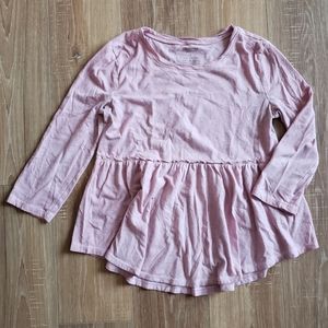 Arizona Pink Rose Peplum 3/4 Sleeve Top